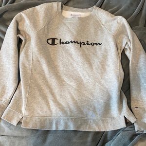 Champion long sleeve size L grey fleece sweatshirt